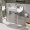 Trafalgar 560mm Basin with Chrome Wash Stand + Close Coupled Toilet (1 Tap Hole)