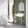 Trafalgar 560mm Basin with Chrome Wash Stand + Close Coupled Toilet (2 Tap Hole)