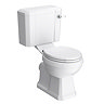 Trafalgar 560mm Basin with Matt Black Wash Stand + Close Coupled Toilet (2 Tap Hole)