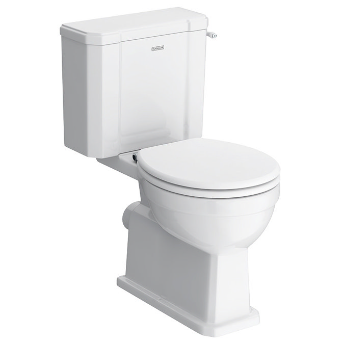 Trafalgar 560mm Basin with Chrome Wash Stand & Close Coupled Toilet – 1 Tap Holes, Includes Toilet Seat