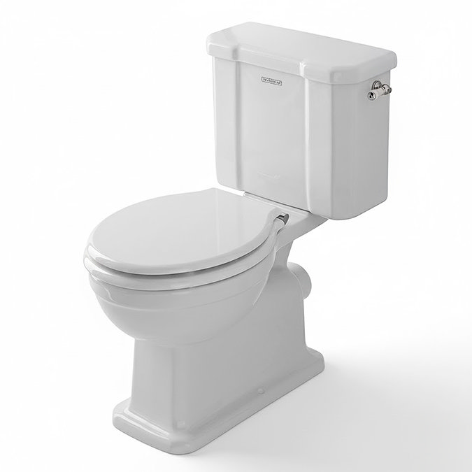 Trafalgar 560mm Basin with Chrome Wash Stand & Close Coupled Toilet – 1 Tap Holes, Includes Toilet Seat