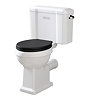 Trafalgar 560mm Basin with Matt Black Wash Stand & Close Coupled Toilet – 1 Tap Holes, Includes Toilet Seat