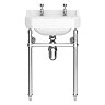 Keswick Traditional 560mm Basin & Chrome Wash Stand
