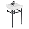 Trafalgar 560mm Basin with Upstand and Traditional Matt Black Wash Stand