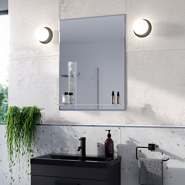 Trafalgar 600 x 800mm Bevelled Bathroom Mirror with Glass Shelf