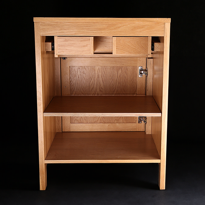 Trafalgar 600mm Solid Oak Floor Standing Countertop Vanity Unit - Undrilled