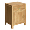 Trafalgar 600mm Solid Oak Floor Standing Countertop Vanity Unit with Antique Brass Handles