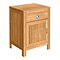 Trafalgar 600mm Solid Oak Floor Standing Countertop Vanity Unit with Chrome Handles