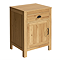 Trafalgar 600mm Solid Oak Floor Standing Countertop Vanity Unit with Matt Black Handles