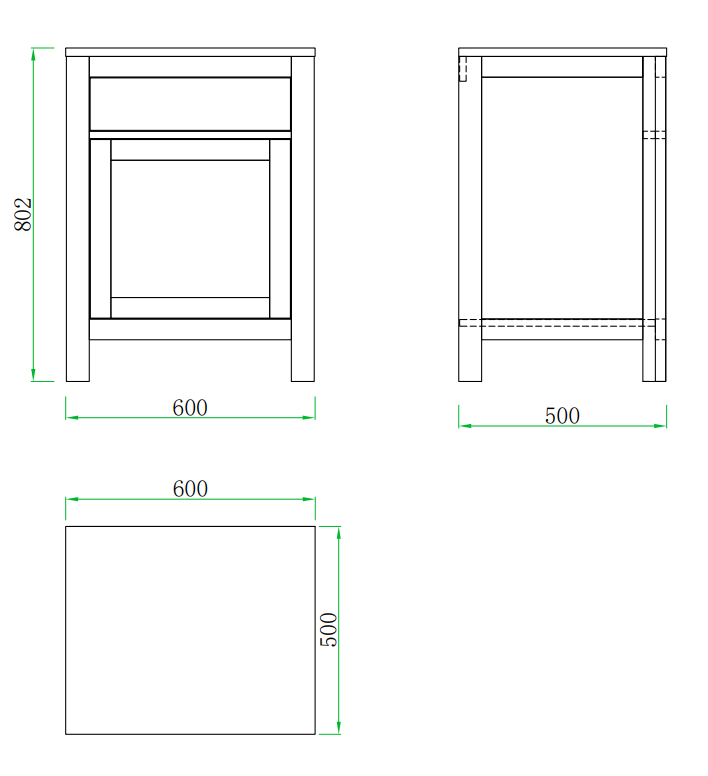 Trafalgar 600mm Solid Oak Vanity Unit with Chrome Handles & Gloss White Round Basin
