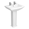 Trafalgar 600mm Square Basin with Full Pedestal (2 Tap Hole)