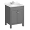 Trafalgar 610 Grey Marble Sink Vanity Unit + Toilet Package Profile Large Image
