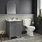 Trafalgar 610 Grey Marble Sink Vanity Unit + Toilet Package Large Image