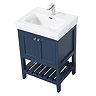 Trafalgar 610mm Blue Vanity & Toilet Suite with Chrome Handles & Soft Close Seat