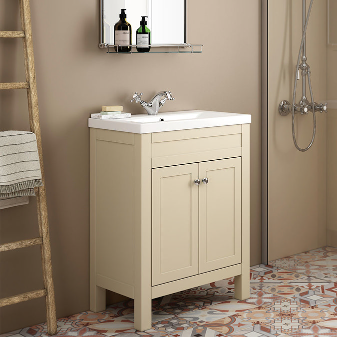 Trafalgar 610mm Cream Vanity Unit Standard Large Image