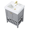 Trafalgar 610mm Grey Vanity & Toilet Suite with Brushed Brass Handles & Soft Close Seat