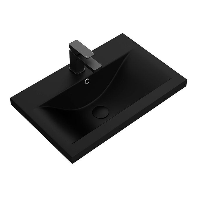Trafalgar 610mm Grey Vanity Unit with Matt Black Basin + Handles Profile Large Image
