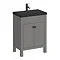 Trafalgar 610mm Grey Vanity Unit with Matt Black Basin + Handles Large Image