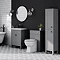 Trafalgar 610mm Grey Vanity Unit with Matt Black Handles Standard Large Image