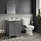 Trafalgar 610mm Grey Vanity Unit with White Marble Basin Top  Feature Large Image