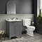 Trafalgar 610mm Grey Vanity Unit with White Marble Basin Top Feature Large Image