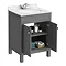 Trafalgar 610mm Grey Vanity Unit with White Marble Basin Top  Feature Large Image