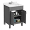 Trafalgar 610mm Grey Vanity Unit with White Marble Basin Top Feature Large Image