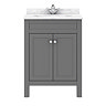Trafalgar 610mm Grey Vanity Unit with White Marble Basin Top  Standard Large Image