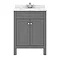 Trafalgar 610mm Grey Vanity Unit with White Marble Basin Top Standard Large Image