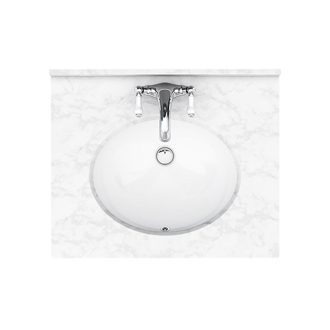 Trafalgar 610mm Grey Vanity Unit with White Marble Basin Top additional Large Image
