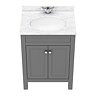 Trafalgar 610mm Grey Vanity Unit with White Marble Basin Top  Newest Large Image