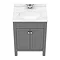 Trafalgar 610mm Grey Vanity Unit with White Marble Basin Top Newest Large Image