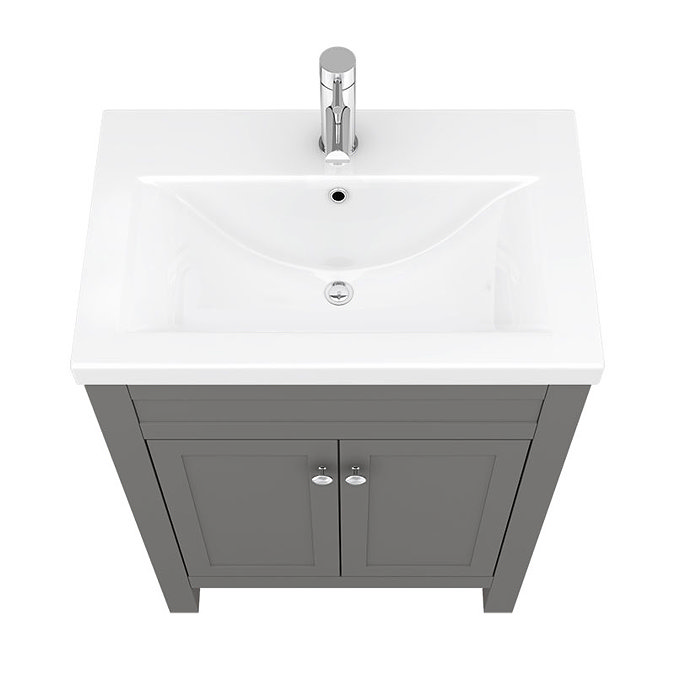 Trafalgar 610mm Grey Vanity Unit  In Bathroom Large Image