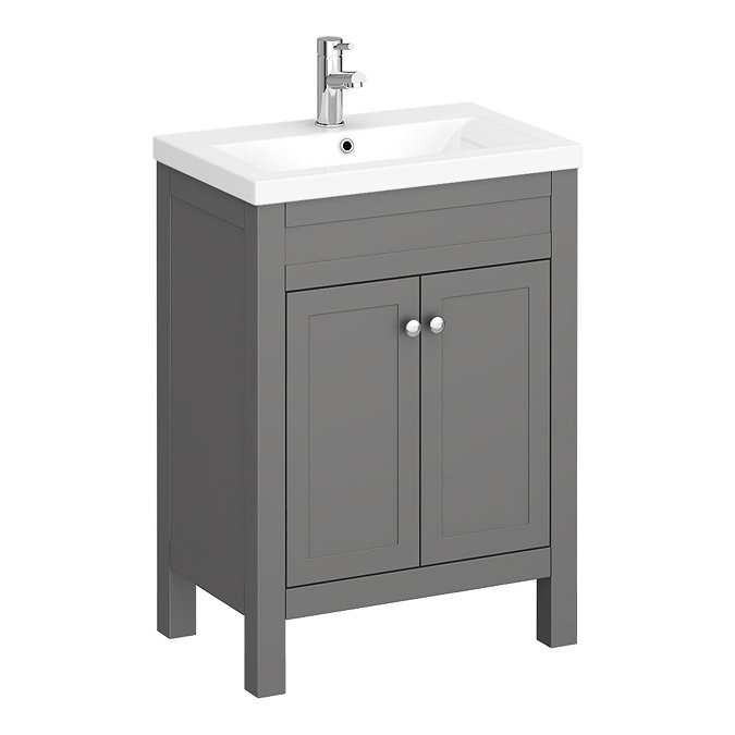 Trafalgar 610mm Grey Vanity Unit Large Image