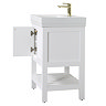 Trafalgar 610mm White Vanity & Toilet Suite with Brushed Brass Handles & Soft Close Seat