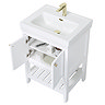 Trafalgar 610mm White Vanity & Toilet Suite with Brushed Brass Handles & Soft Close Seat