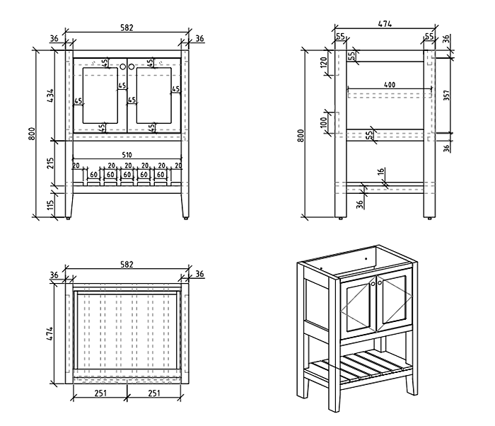 Trafalgar 610mm White Vanity & Toilet Suite with Brushed Brass Handles & Soft Close Seat