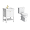 Trafalgar 610mm White Vanity & Toilet Suite with Brushed Brass Handles & Soft Close Seat