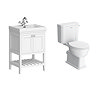 Trafalgar 610mm White Vanity & Toilet Suite with Chrome Handles & Soft Close Seat