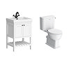 Trafalgar 610mm White Vanity & Toilet Suite with Matt Black Handles & Soft Close Seat