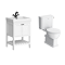 Trafalgar 610mm White Vanity & Toilet Suite with Matt Black Handles & Soft Close Seat