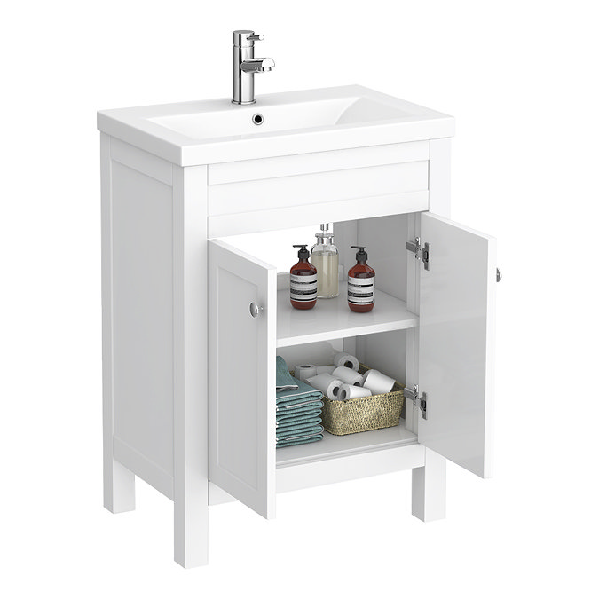 Trafalgar 610mm White Vanity Unit Standard Large Image