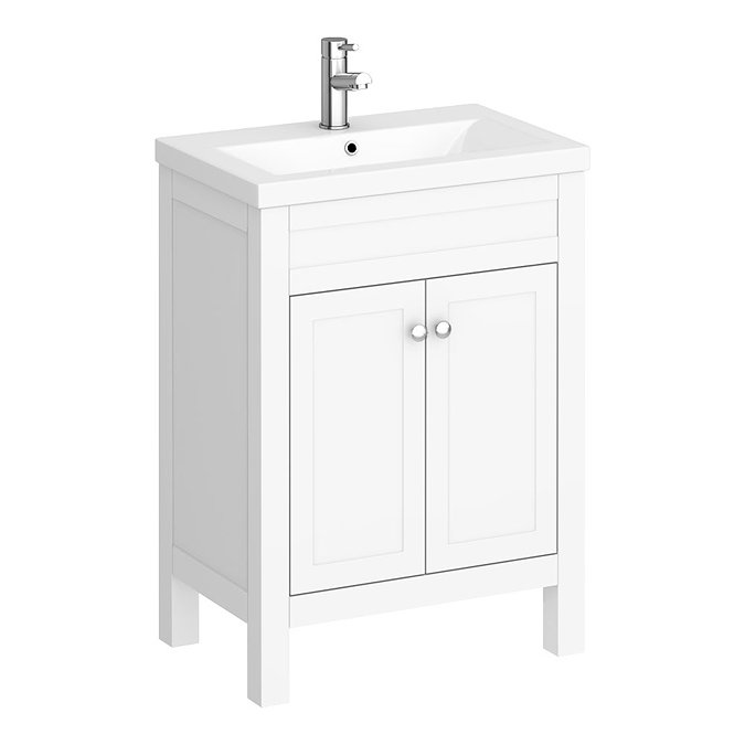 Trafalgar 610mm White Vanity Unit Large Image