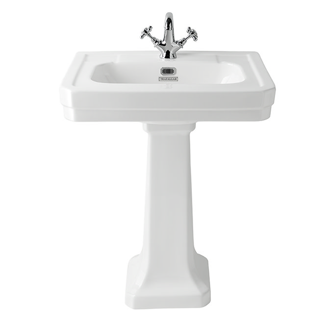 Trafalgar 640mm Basin with Full Pedestal 3 Tap Hole
