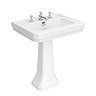 Trafalgar 640mm Basin with Full Pedestal 3 Tap Hole