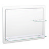 Trafalgar 800 x 600mm Rectangular Bevelled Bathroom Mirror with 2 x Glass Shelves  Profile Large Ima