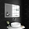 Trafalgar 800 x 600mm Rectangular Bevelled Bathroom Mirror with 2 x Glass Shelves Large Image