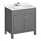Trafalgar 810 Grey Marble Sink Vanity Unit + Toilet Package  Profile Large Image