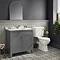 Trafalgar 810 Grey Marble Sink Vanity Unit + Toilet Package Large Image