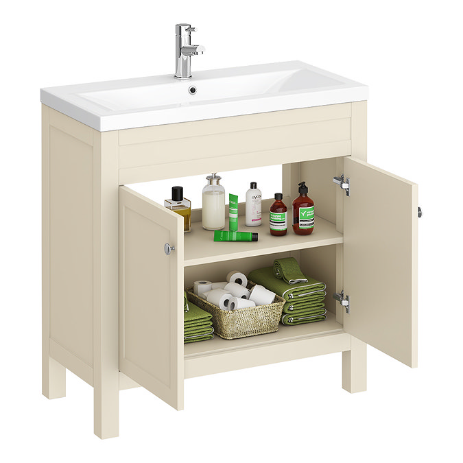 Trafalgar 810mm Cream Vanity Unit Feature Large Image